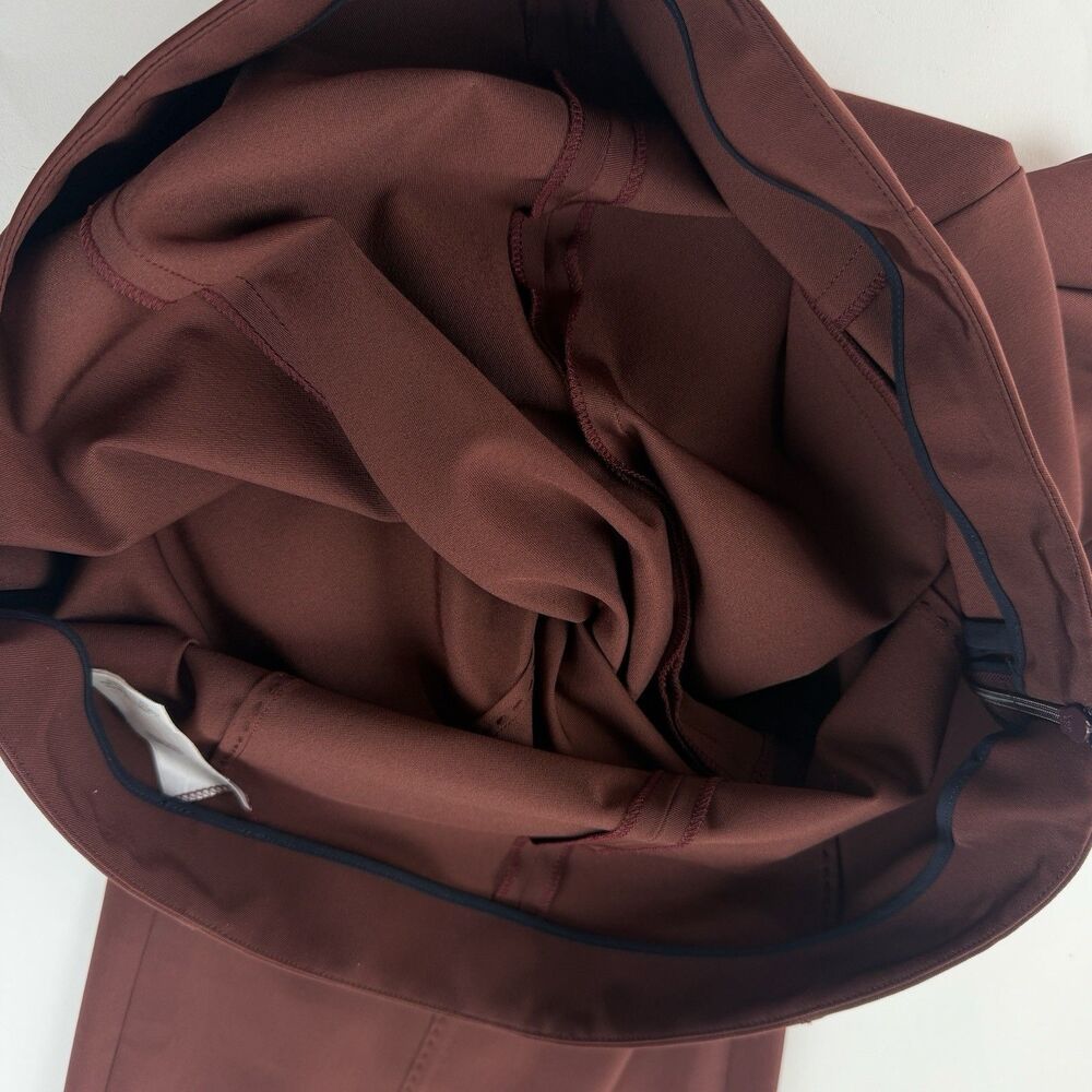 THE ROW Rust Brown Pants 14 Stretch Woven Tapered Leg Front Seam Modern Office - Picture 6 of 15